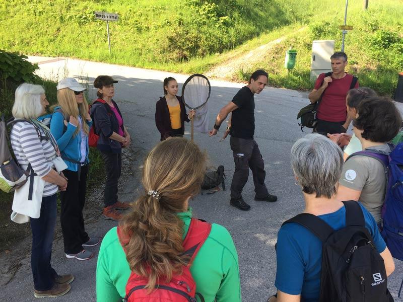 Thomas zeigt der Gruppe wie eine Grille zirpt © ruhm perdomo Thomas zeigt der Gruppe wie eine Grippe zirpt