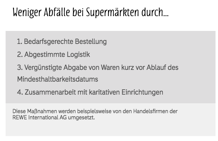 Abfälle Supermarkt