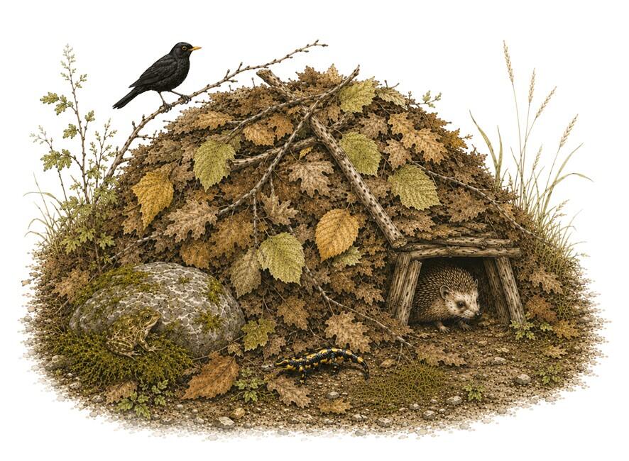 Illustration eines Laubhaufens