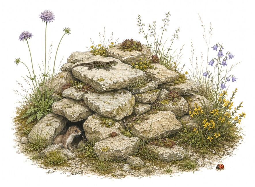 Illustration eines Steinhaufens