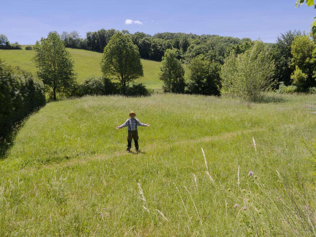 Ich mähe diese Wiese zweimal im Jahr mit der Sense. Auf ihr sind weit über 200 Arten (Pflanzen, Insekten, Amphibien, Vögel, Tiere) zu Hause.