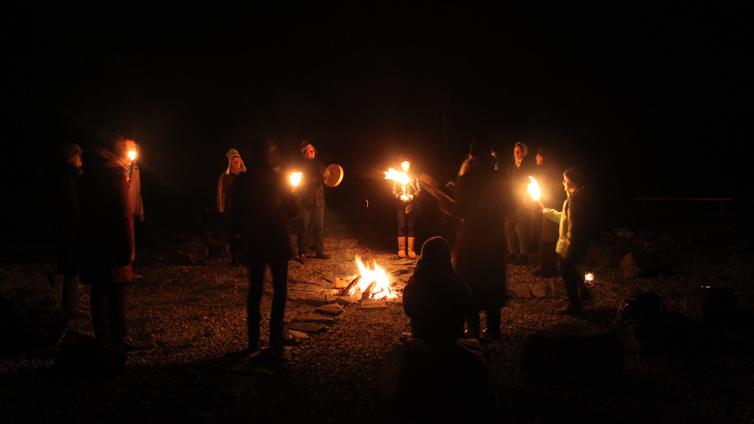 Keltische Feuerzeremonie zur Wintersonnenwende