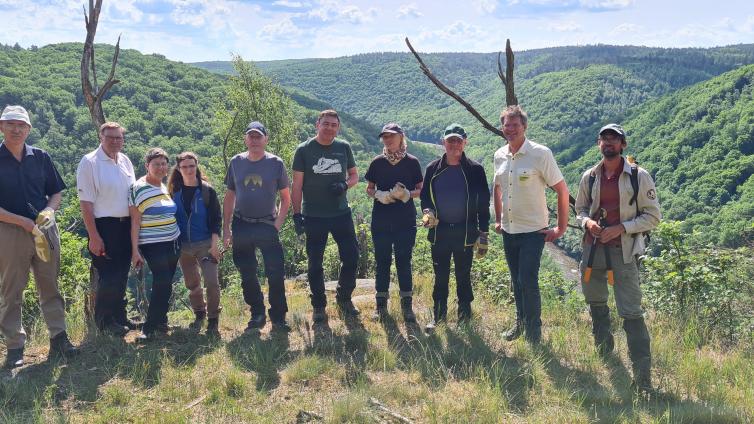 Gruppe von helfenden Hände im Naturraummanagement 