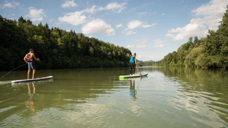 Zwei Paddler auf der Enns