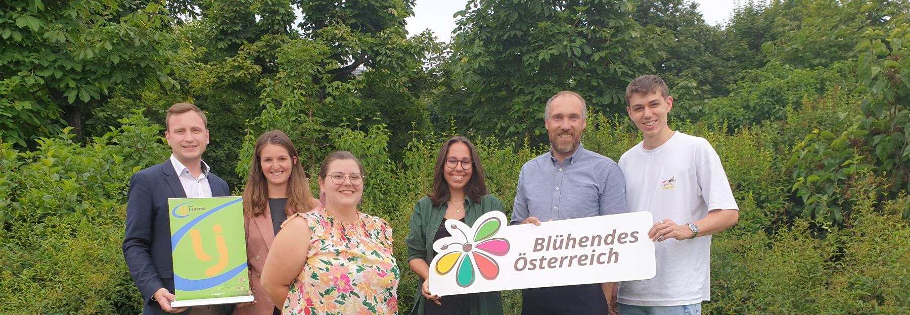 Tobias Lang & Corinna Gruber (Landjugend Österreich), Lena Rauter (CliMates Austria), Sophie Krabina (künftiges Jurymitglied), Ronald Würflinger (Blühendes Österreich), Jonas Fertl (künftiges Jurymitglied)