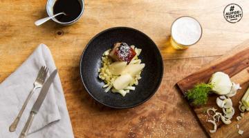 Birne Schwein Fenchel Gericht