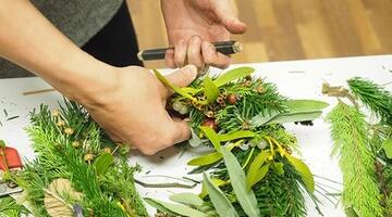 Adventdekorationen aus Naturmaterial