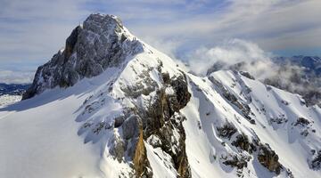 Mountain Koppenkarstein above the glacier Dachstein
