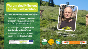 Bildeinladung zum Farming for Nature Bauernhofspaziergang bei Alois Kiegerl