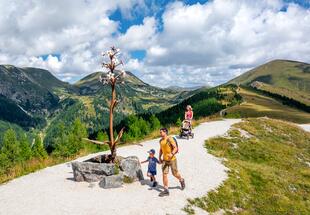 Bergpromenade Brunnach mit Speikskulptur