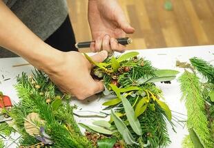Adventdekorationen aus Naturmaterial